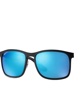 Ray-Ban Black Frame RB 4264 Sunglasses with Blue Mirrored Lenses